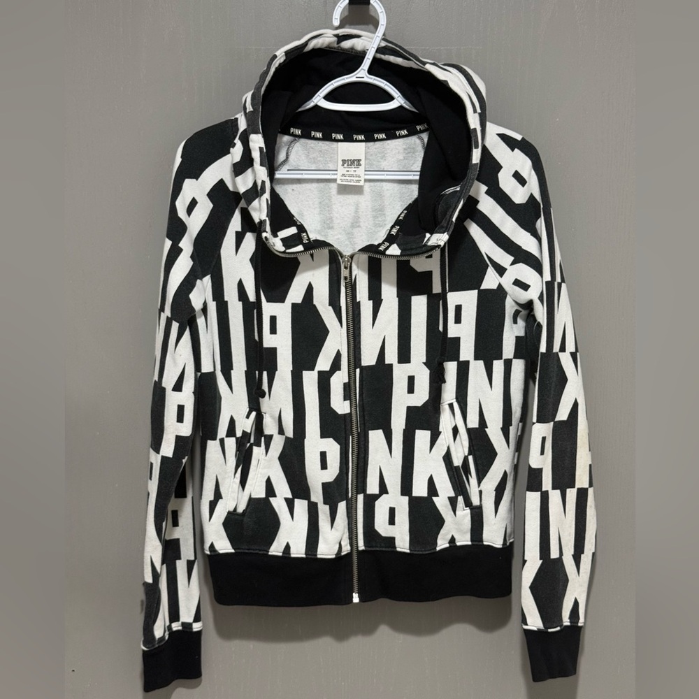Black and White Zip-Up Hoodie